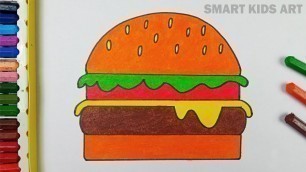 'How To Draw A Burger | Burger Drawing | Drawing For Kids | Easy Drawing | Smart Kids Art'