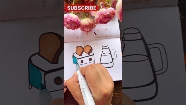 'EASY BREAKFAST DRAWING #easydrawing #shorts #fooddrawing'