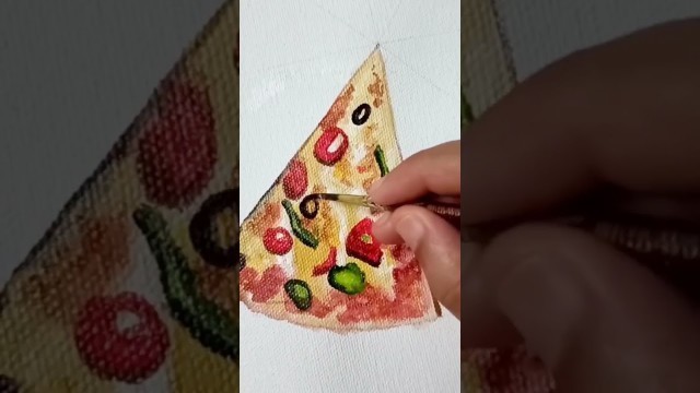 'Pizza Realistic Drawing #shorts #food #drawing #paintwithdivya'