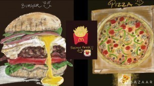 'Delicious food drawing!! | #shorts | #drawing | #funny'