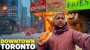 'Snow Storm in Canada | Street Food in Downtown Toronto | RIS Convention and The Eaton Shopping Mall'