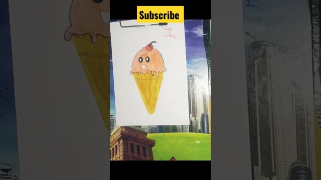 'Ice cream drawing//food drawing//#shorts #creative #drawing #icecream'