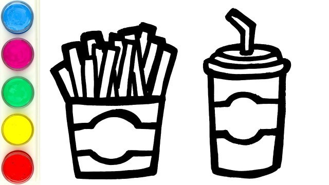 'How to Draw a French Fries and Soda | Food Drawing and Coloring for Kids'