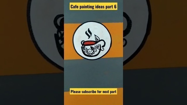 'Cafe painting ideas part 6, food drawing black n white, subscribe for next part'