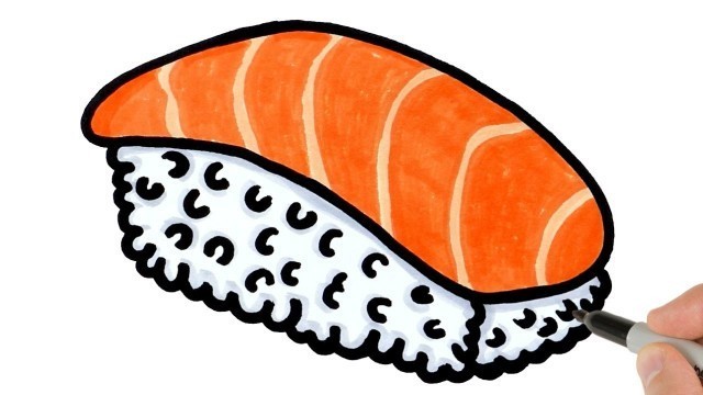 'How to Draw Sushi Nigirizushi | Easy Food Drawing Tutorial'