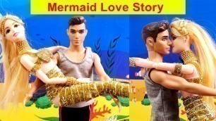 'Mermaid love story | barbie videos | barbie stories | barbie doll | Mini Foodies |'