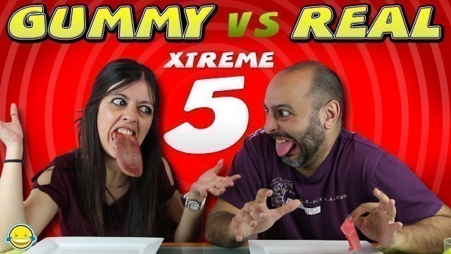 'GOMINOLAS vs COMIDA REAL CHALLENGE EXTREMO 5| Real Food VS Gummy XTREME 5'