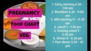 'Pregnancy food chart india  | Indian pregnancy diet chart vegetarian | Pregnancy care | indian mom'