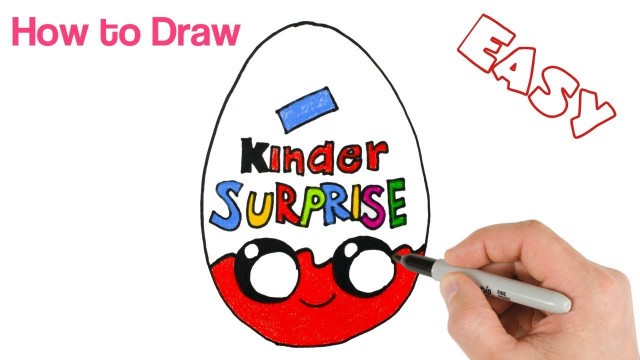 'How to Draw Kinder Surprise Egg Cute and Cartoon Food Drawing'