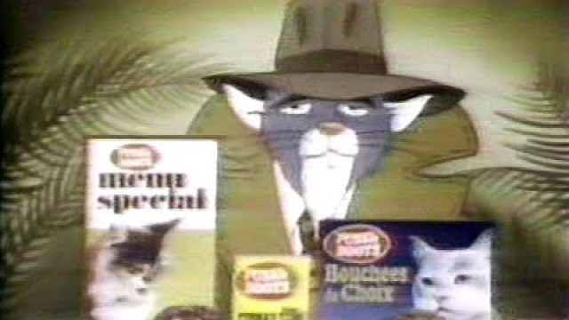 'Animated French cat food ad, Casablanca 1980s'