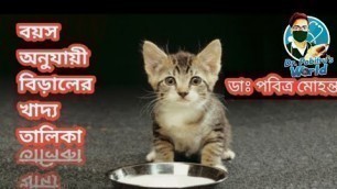 'বয়স অনুযায়ী বিড়ালের খাদ্য তালিকা || Cat Food Chart As Per Ages'