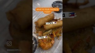 'What is your favorite food? Comment now! #lumpia #ensaymada #okoy #arepas #buchi #ondeonde #dulce'