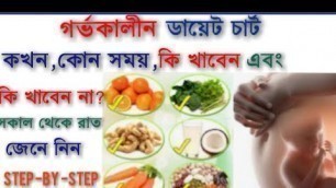 'Pregnancy Diet Chart In Bengali. Daily Food Chart ।গর্ভাবস্থায় ডায়েট চার্ট।'