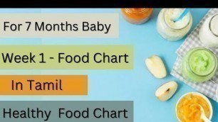 'For 7 months baby week1- Food chart in Tamil / My Tiny Feeds'