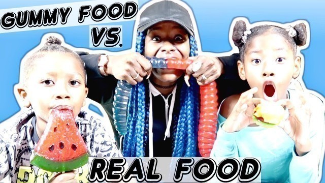 'GUMMY FOOD VS. REAL FOOD / SIS VS. BRO ‼️| LACY\'S FILES'