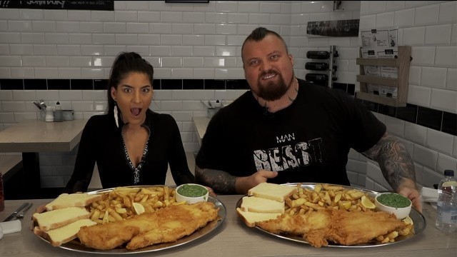 'Food Challenge Vs Worlds Strongest Man EDDIE HALL! | Fish \'n\' Chips | Fosters MaleVs Whale'