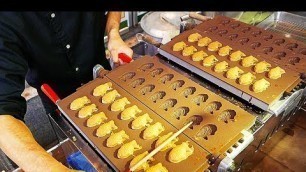 'Japanese Street Food - TAIYAKI CAKE Red Bean Sweet Potato Japan'