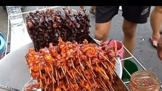 'Bopis  and litid  on stick /\"Tres quatro  #filipinostreetfood'