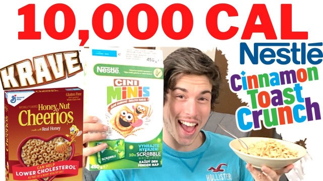 'CEREAL ONLY 10,000 Calorie Challenge - Epic Cheat Day - Man Vs Food ( Cereal Overload Challenge )'