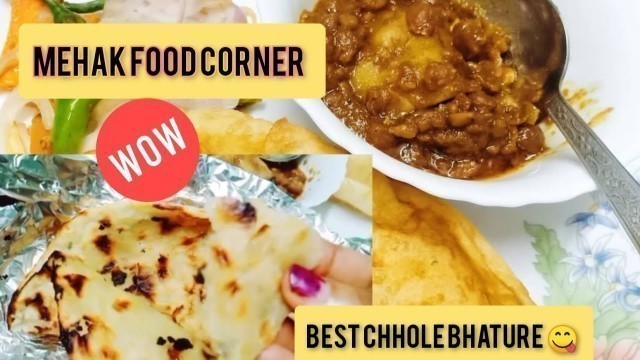 'famous chhole bhature | mehak food corner review | Kalkaji #aspicygirlmirza'