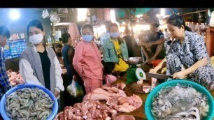 'Best Cambodian Food Market 2023, Walking Tour Takeo Province Street Food'