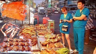 'GREAT Charcoal Grilled Duck, Pork, Frog, Chicken, Fish & More | Cambodian Street Food Tour'