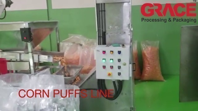 'Corn Puffs Snacks Processing Line with Packaging Machines'