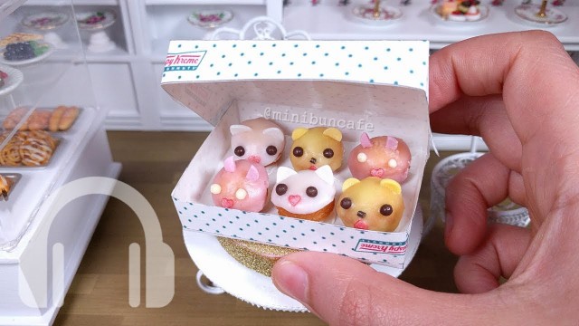 'Mini kawaii donuts like Krispy Kreme Japan - miniature food ASMR'