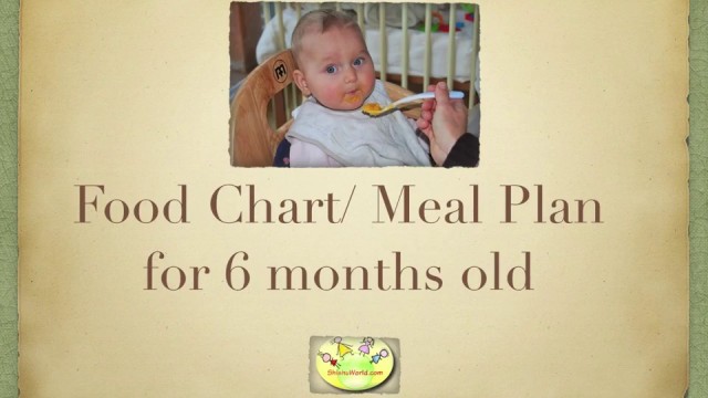 '6 month baby food chart / Meal plan for 6 months old'