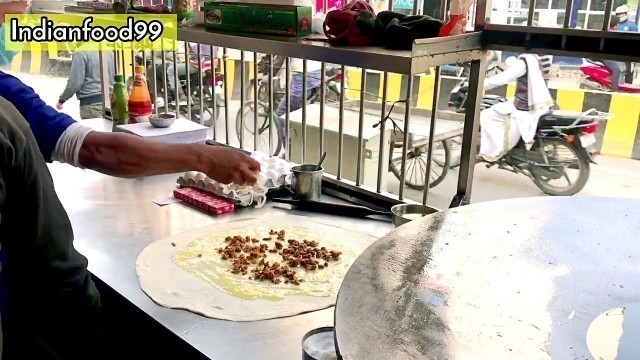 'Indian street food - Mughlai Chicken Paratha'