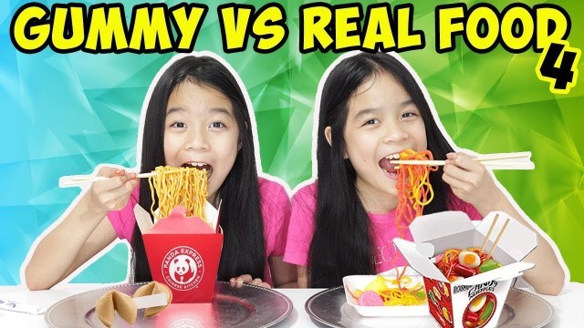 'GUMMY VS REAL FOOD CHALLENGE [Part 4] | Tran Twins'