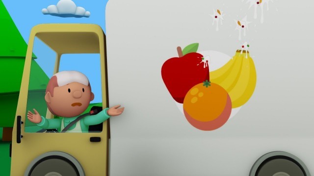 'Yum Yum Yum! Carl Washes Healthy Food Trucks at Carl\'s Car Wash | Cartoons for kids'