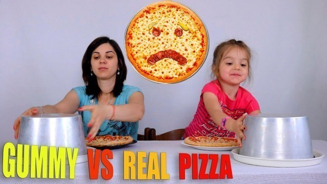 'GUMMY FOOD VS REAL FOOD PIZZA CHALLENGE CIBO GOMOSO VS CIBO REALE PIZZA CHALLENGE'