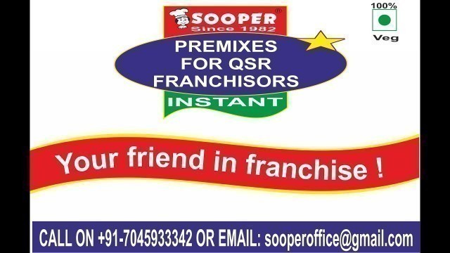 'Food Premixes for franchisors'