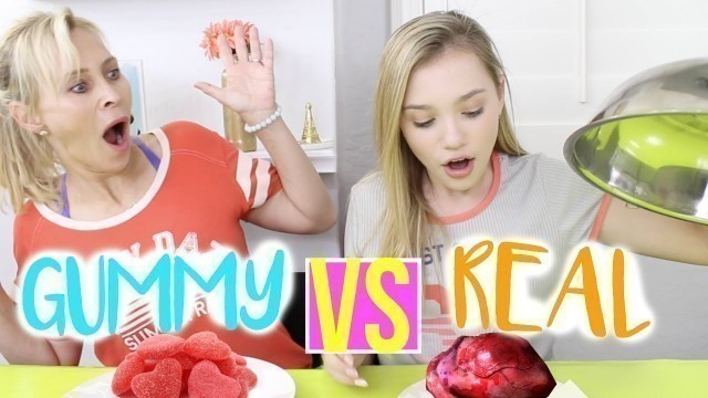 'Gummy vs Real Food Challenge! ft. Mom | Sasha Morga'