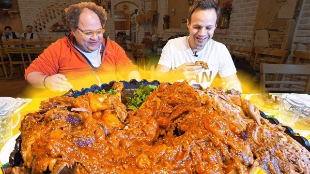 'EXTREME Food in Iran!! Whole DINOSAUR LAMB PLATTER!!! + NEVER SEEN Village COOKING of Iran!'