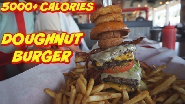 'Donut Burger Food Challenge! Man vs Food | Delicious Cheat Meal | Miami FL'