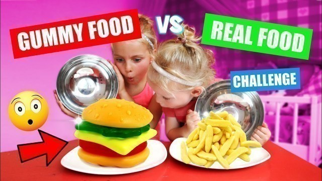 'GUMMY FOOD vs REAL FOOD CHALLENGE!! ♥DeZoeteZusjes♥ [echt alle soorten snoep]'