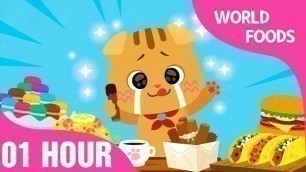 'Yum Yum World Foods | The World Song | Cotomo Cats | 01 hours Non Stop - Songs for Children'