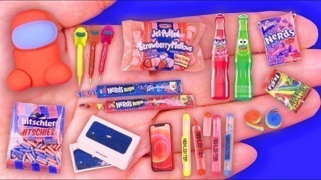 '22 DIY Miniature Food, sweets & School Supplies~!! Among Us Pen, Pen Case, Iphone12 and More~!!'