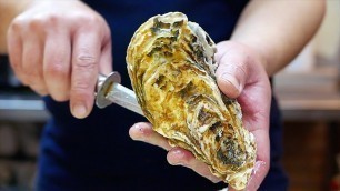 'Japanese Street Food - GIANT FRIED OYSTERS Okinawa Seafood Japan'