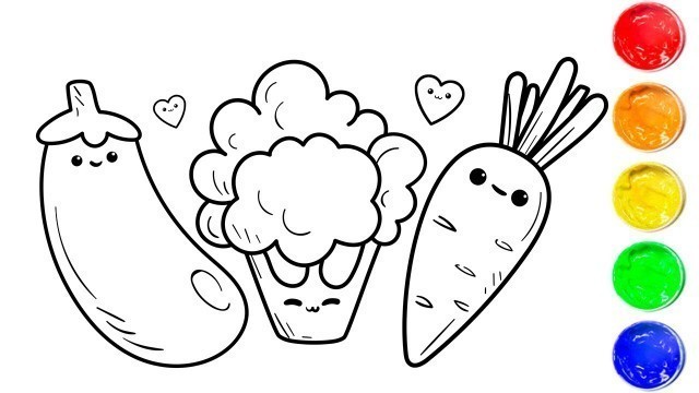 'Cute Food Vegetables Coloring Pages | Coloring Cute Food'