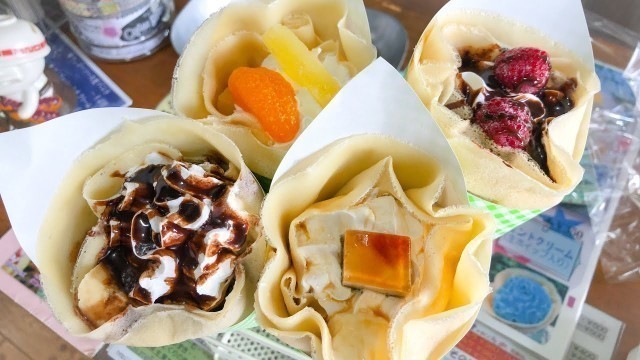 'japanese street food | CREAMY CREPE compilation クレープ'