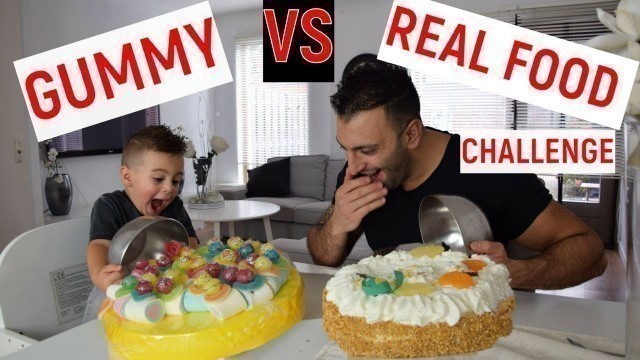 'REAL VS GUMMY FOOD LOOPT UIT DE HAND | MET PAPA | LAKAP JUNIOR VLOG #7'