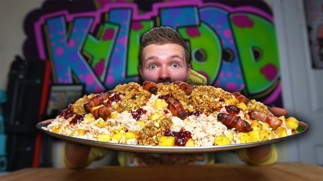 '11LB\'S FESTIVE FRIED RICE CHALLENGE! | MAN VS FOOD XMAS STYLE'