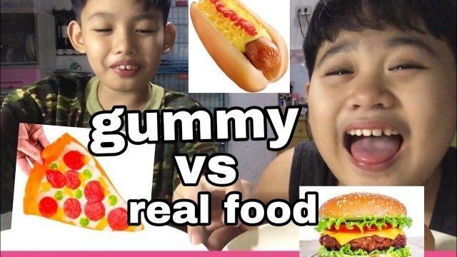 'GUMMY VS REAL FOOD CHALLENGE( ANG DAYA ) || SAMMY MANESE ||'