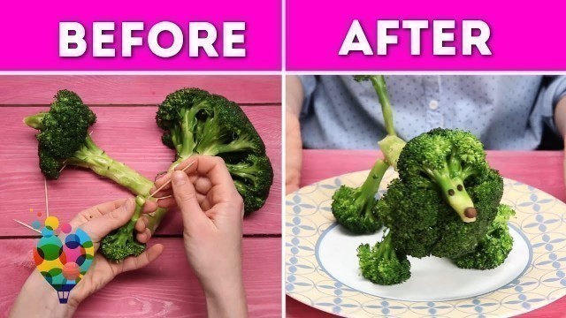 'Broccoli Dog! Simple and Cute Food Art Decoration Tutorial For Kids! | A+ hacks'