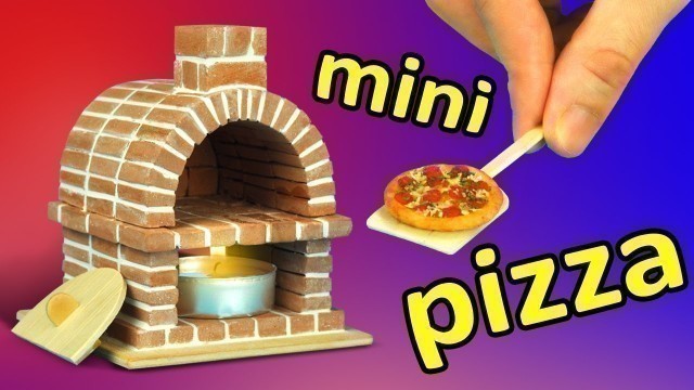 'How to make mini pizza oven using mini bricks. DIY miniature food'