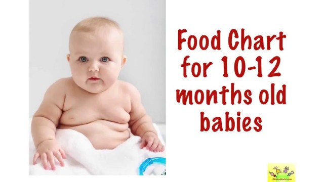 'Food Chart 10, 11, 12 months old babies| 10-12 months baby food chart with timing'