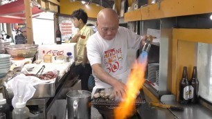 'Flamethrower Street Food Chef - Izakaya TOYO - Japanese Street Food in Osaka, Japan'